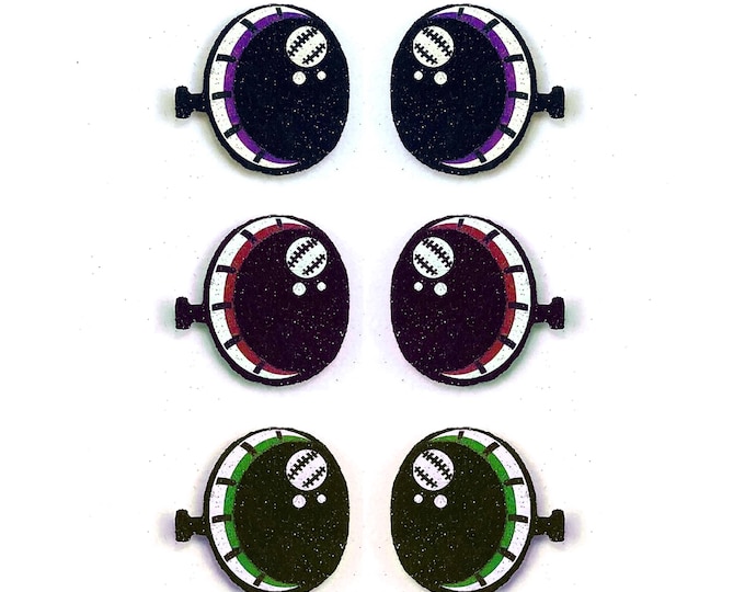 Glitter Felt Eyes for Amigurumi, Halloween, Monsters, Crochet Plushies (3-48 Pack)