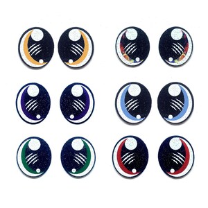 6 Pack of Glitter Dino Felt Eyes for Amigurumi Multiple Sizes Available