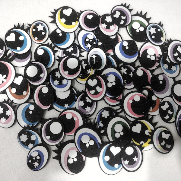 10 Pack Random Felt Eyes with Lashes for Amigurumi, Kawaii Plushies