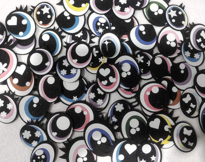10 Pack Random Felt Eyes with Lashes for Amigurumi, Kawaii Plushies
