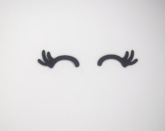 6 Pairs of Felt Eyebrows Sleeping Eyes Eyelashes *Multiple Sizes Available*