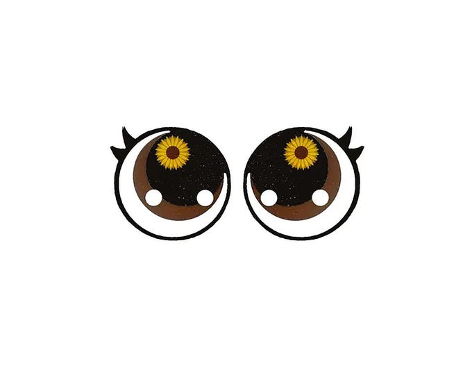 Felt Eyes for Amigurumi, Crochet, Plushie, Kawaii, Glitter Sunflower (3-48 Pack)