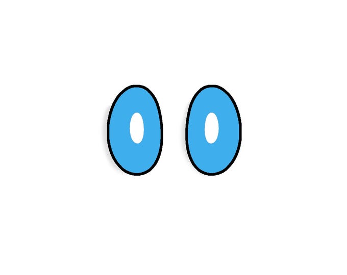 Blue Oval Felt Eyes for Amigurumi, Crochet, Kawaii Plushies (3, 6, 12, 24, 48 pairs)