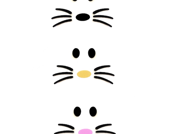 3 Pack Felt Faces for Amigurumi, Crochet, Knit Plushie Making, Black Stiffened Felt