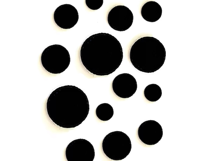 20 Pack of Black Felt Circles for Amigurumi, Felt Eye Blanks, Multiple Sizes Available