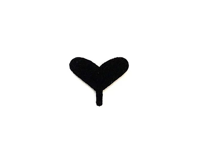 6 Pack Black Felt Heart Noses for Amigurumi, Stuffed Animals, Crochet, Plushie Faces