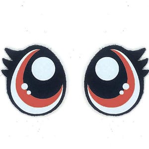 Paquete de 3 ojos de fieltro para amigurumi con pestañas, disponibles en varios tamaños. imagen 6