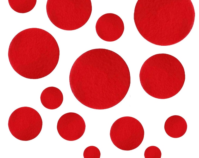 20 Pack of Red Felt Circles for Amigurumi, Felt Eye Blanks, Multiple Sizes Available