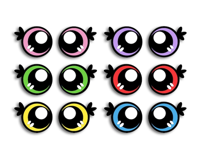 6 Pack, 3 Pack or Bulk Felt Eyes for Amigurumi, Crochet, Knit, Plushie, Glitter, Kawaii