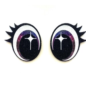 3 Pack of Glitter Felt Eyes for Amigurumi, With Lashes, Multiple Sizes Available image 2