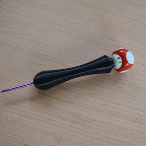 Ergonomic Crochet Hook: Mushroom Handle, Tapered or Inline, Hand Pain Relief