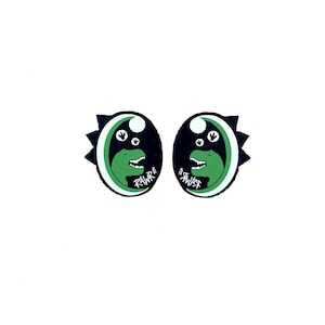 3 Pack of Green Dinosaur Felt Eyes for Amigurumi Multiple Sizes Available