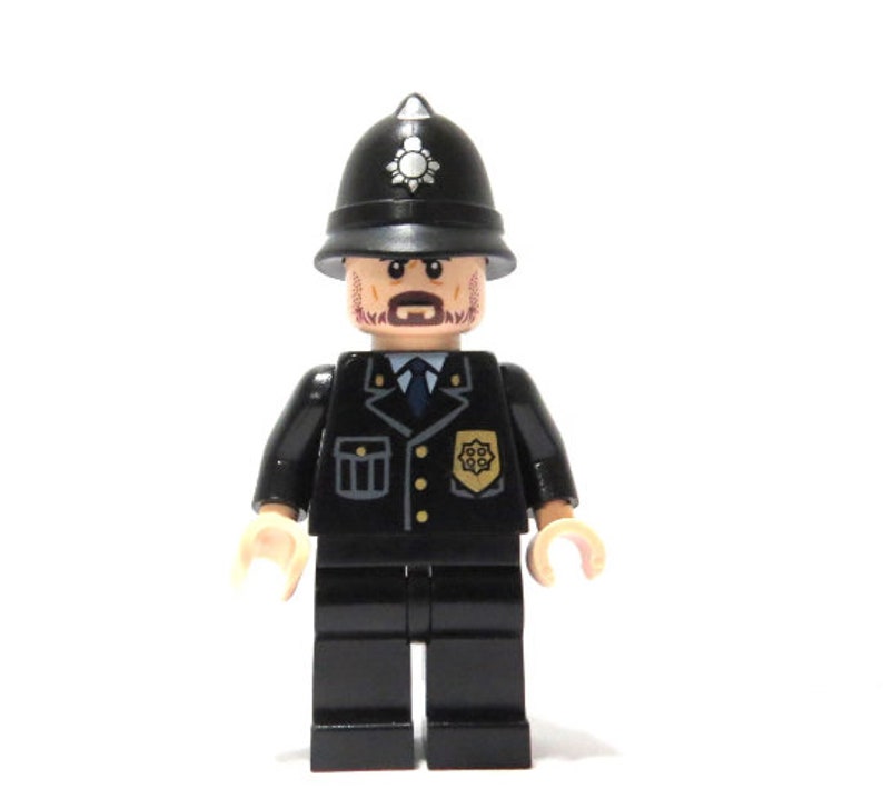 Lego Police Policeman Minifigure Officer Constable Boy Man Flesh Skin Beard image 1