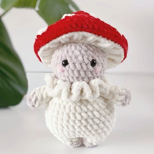 Low-sew Crochet Mushroom Doll Mushroom Plushie: Millie The Mushy Boy  |Amigurumi PDF pattern|English