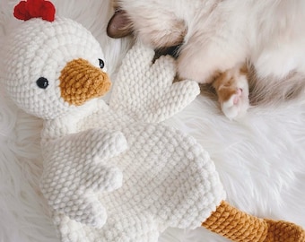 Crochet Chicken Lovey Snuggler Safety blanket: Henrietta the Baby Chicken |Amigurumi PDF pattern|English