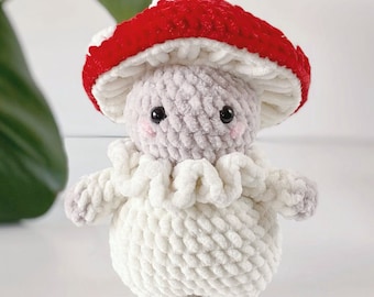 Muñeco Seta de Ganchillo de Costura Baja Peluche Seta: Millie The Mushy Boy /Patrón PDF Amigurumi/Inglés