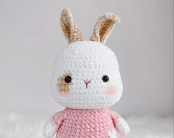 Crochet plushie Bunny: Lulu the Chubby Bunny |Amigurumi PDF pattern|English