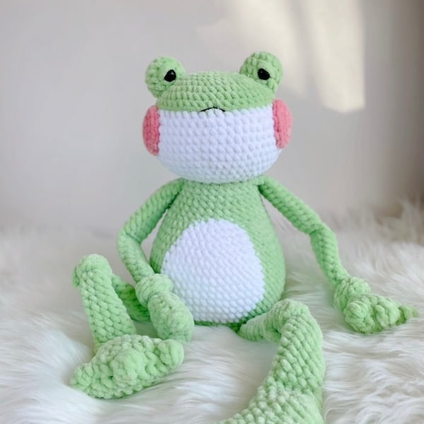 Crochet Frog plushie Amigurumi Frog: The Lazy Froggy |Amigurumi PDF pattern|English
