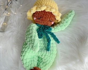 Niedriggenähte Häkeldecke Sunflower Lovey Snuggler Sicherheitsdecke: Sammie the Sunflower Baby |Amigurumi PDF Pattern|Englisch