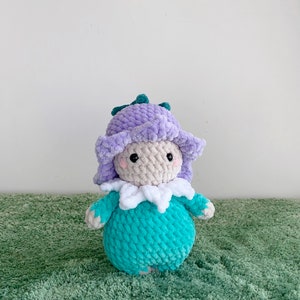 Low-sew Crochet Flower Crochet Bluebell Doll Flower Plushie: Maybelle the Bluebell Girl Amigurumi PDF patternEnglish image 5