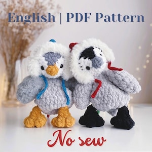 Wzór na szydełkowe pingwiny: Pippa Lovey bez szycia (wzór w formacie PDF)