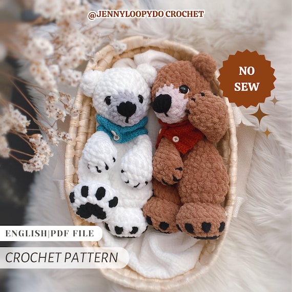 Crochet Polar Bear Pattern: No Sew Amigurumi Bear Beasley (PDF Pattern)