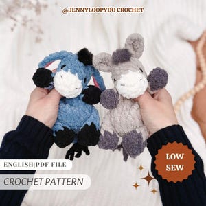 Crochet Donkey Pattern Snuggler Lovey Low Sew Pattern English PDF