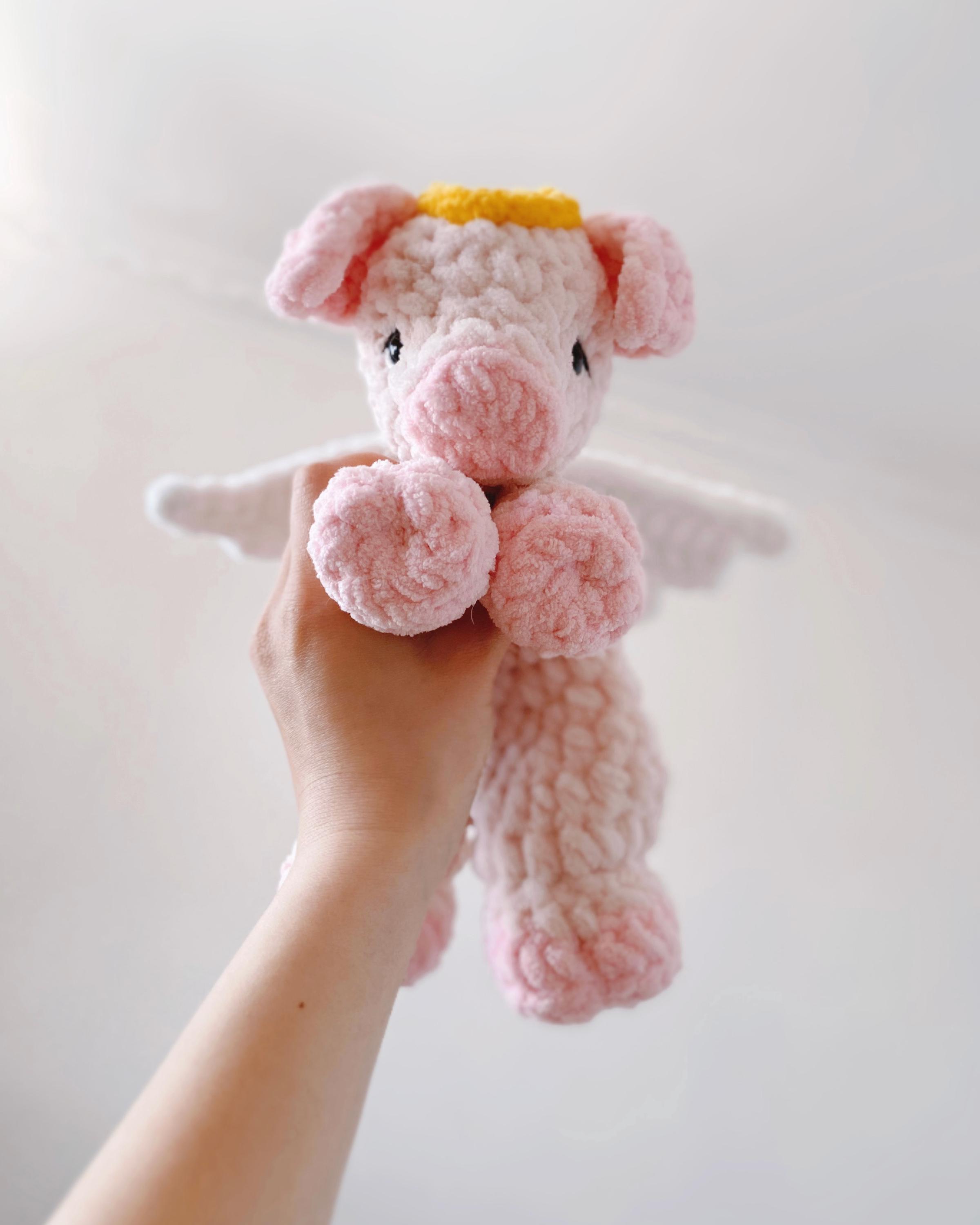 かぎ針編みのブタのラブリーパターン：縫わないあみぐるみ（PDF