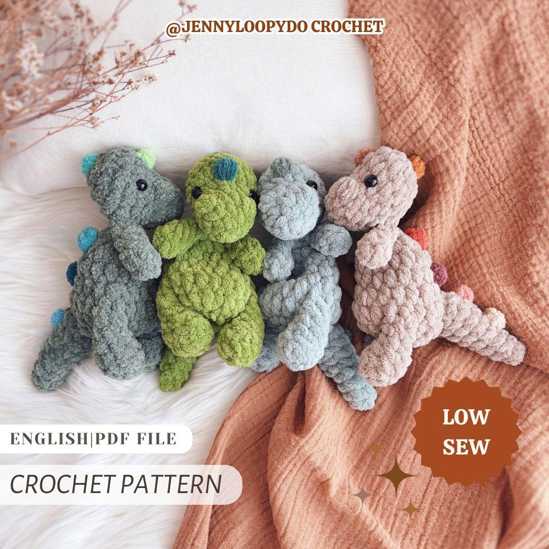 37 Dinosaur Crochet Patterns for Roaring Cute Amigurumi Projects 8 Crochet Dinosaur Pattern Snuggler Lovey Pattern English