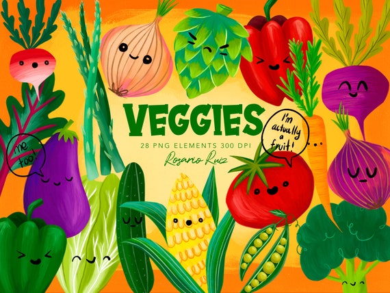 Cute Vegetables Clipart Set Veggies Food Clipart Health | Etsy