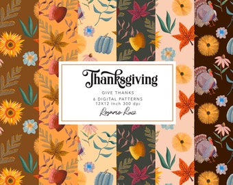 Thanksgiving digital paper - Autumn papers. fall paper, pumpkin picking, harvest digital paper pack small commercial use. instant download