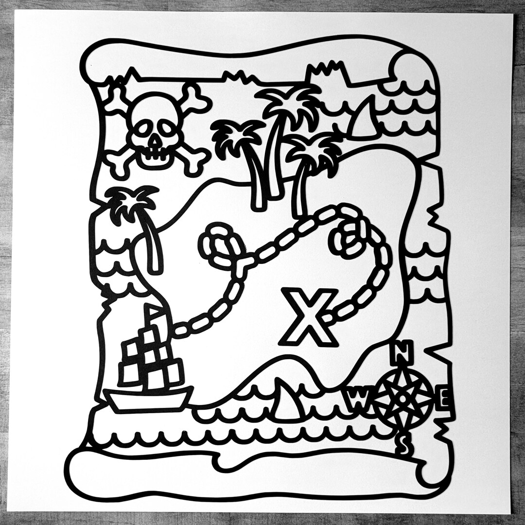 Treasure Map Precut Cardstock Shape Etsy