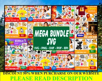 Disney Cartoon Mega Bundle, Lion king Svg, Winnie Poor Svg, Toy Story Svg