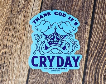 Thank God Its Cryday Squonk Sticker | Monster, Cryptid, Cryptozoology, Squonk, Pennsylvania, Bigfoot, Mothman, Crying, Pennsylvania, Sticker