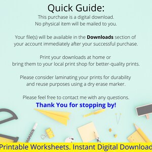 Preschool Printable Bundle - Quick Guide
