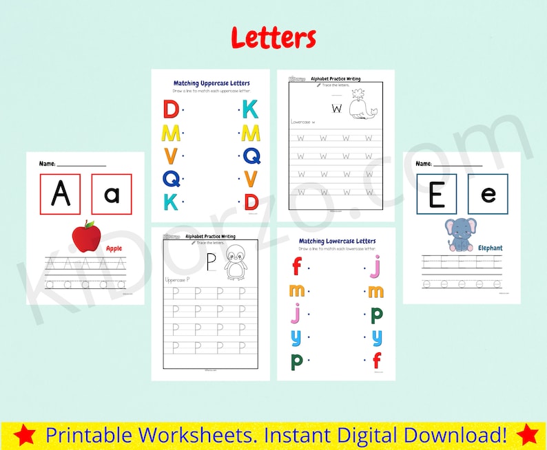 Preschool Printable Bundle - Learn Alphabet Letters