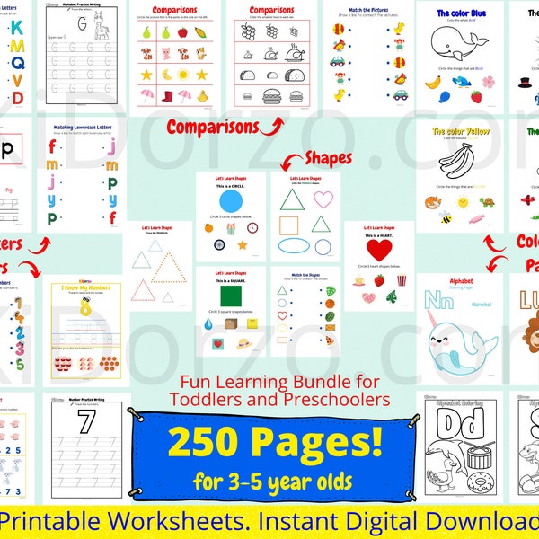 Printable Toddler Worksheets / Preschool Printable Worksheets - Alphabet, Tracing Worksheets, Numbers, Shapes, Opposites, Fun Coloring Pages