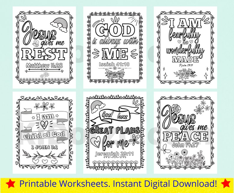 Affirmation Coloring Pages - 6 More Examples