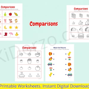 Preschool Printable Bundle - Learn Comparisons