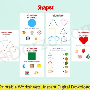 Preschool Printable Bundle - Learn Shapes