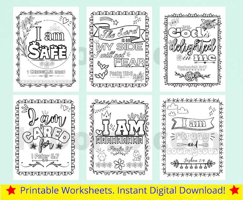 Affirmation Coloring Pages - 6 Examples