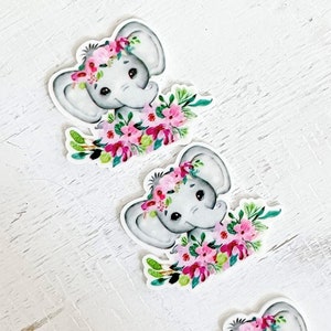 2-inch plaksteen vlakke hars voor haarelastiekje Roze olifant hars voor doe-het-zelf en babyshower Roze olifant vlakke hars - 1 HARS -