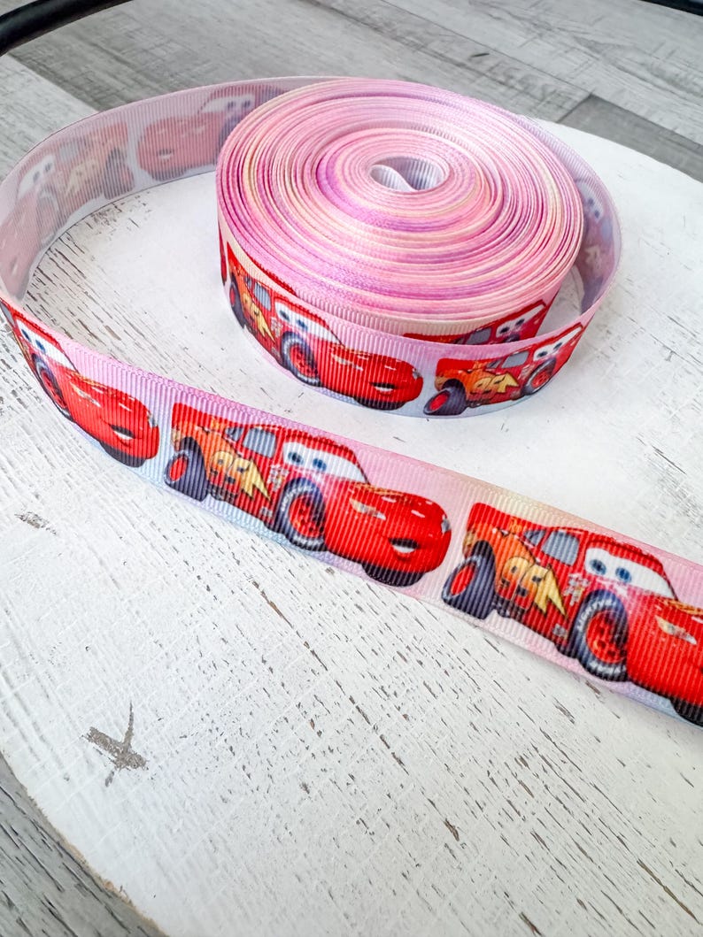 Lightning Mcqueen Ribbon Cars Inspired Grosgrain Ribbon for Crafts Hair ...
