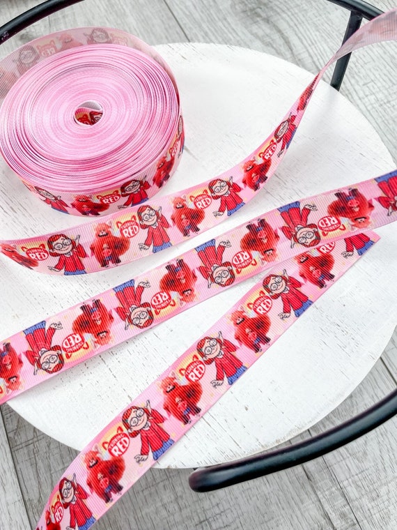 Turning Red Ribbon, Pink Turning Red Ribbon for Hair Bows and Crafting,  Turning Red Birthday Decor and Hair Bow Ribbon 