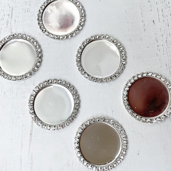 Silver Rhinestone Bling Bottle Cap Settings Round 1" Inner tray For Crafting Embellishment Projects Rhinestone Hair bow bottle cap