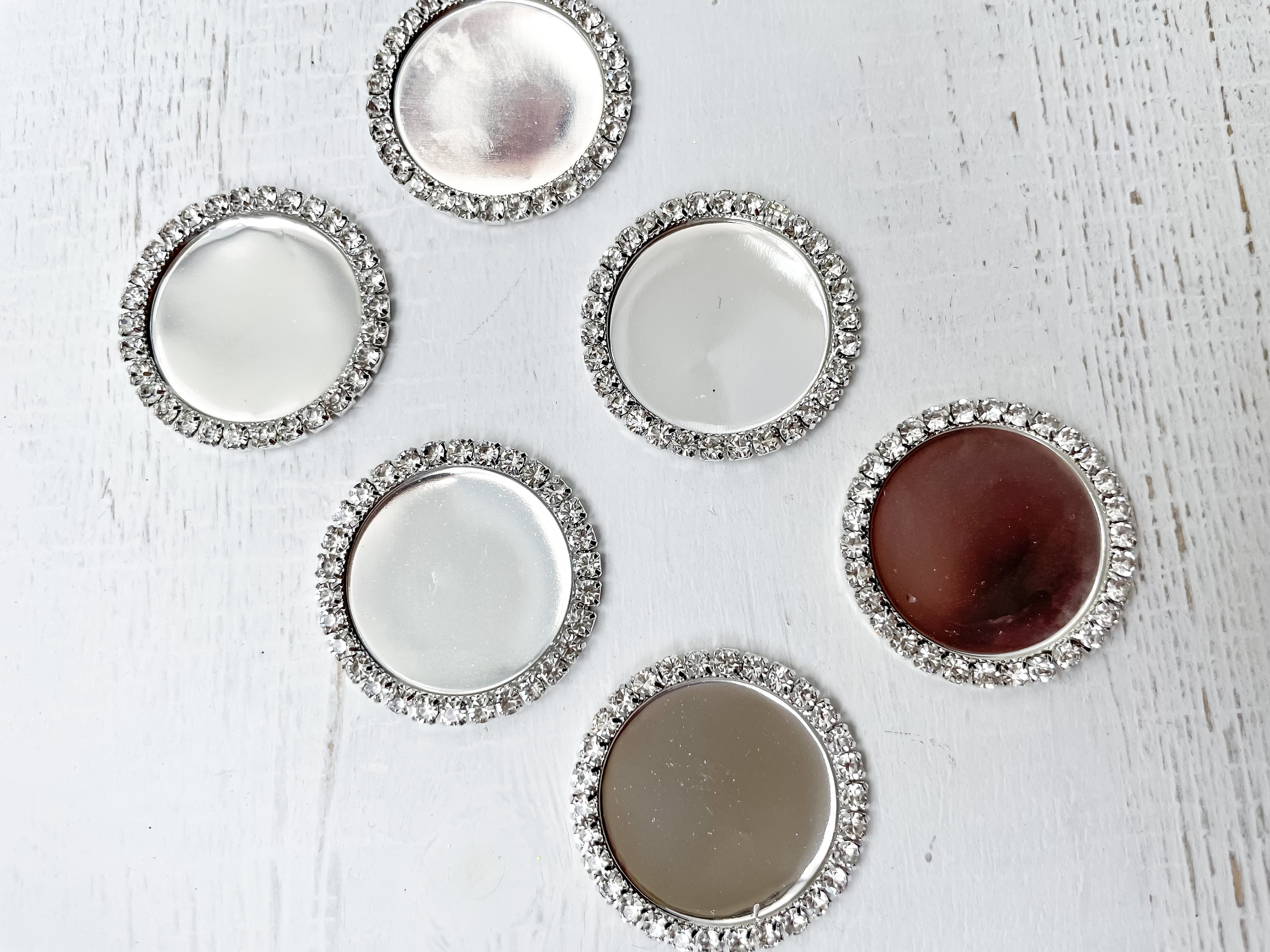 TISHAA Bling Decorative Tray Holder – Makeup Cosmetic Jewelry Ring Key Display Dish Plate Storage Organizer Crystal Rhinestone Glitter Vanity Bathroom