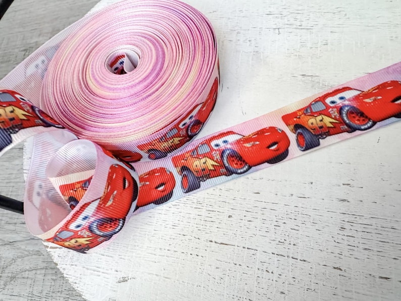Lightning Mcqueen Ribbon Cars Inspired Grosgrain Ribbon for Crafts Hair ...