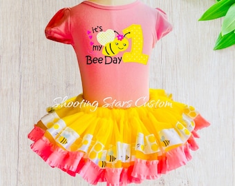 1st Bee Day - Bee birthday outfit - Bee Rainbow Garden birthday outfit - Bumble Bee Birthday Shirt - Honey Bee Birthday Shirt - Girls Bee