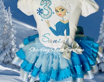 Birthday Elsa Frozen - Frozen Birthday Tutu Outfit - Elsa Birthday Outfit- Frozen Party - Frozen 2 Birthday Shirt - Frozen 2 Birthday Tutu