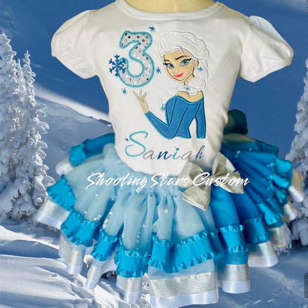 Birthday Elsa Frozen - Frozen Birthday Tutu Outfit - Elsa Birthday Outfit- Frozen Party - Frozen 2 Birthday Shirt - Frozen 2 Birthday Tutu